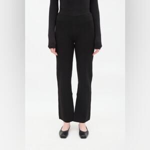 Nanushka Black Ribbed Knit Stretchy Pull On Crop Pants High Rise Size Large